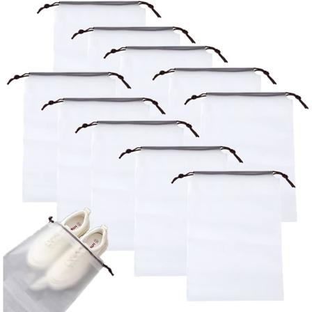 10 kpl Kenkäpusseja, Matkakassit, Monitoiminen Vedenkestävä Pussi Transparent white 30*40cm