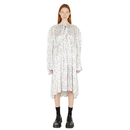 Balenciaga, Collection Print Dress Wit, Dames, Maat:M