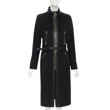 Gucci Vintage Pre-owned Cashmere overtj Sort, Dame Vintage Frakker
