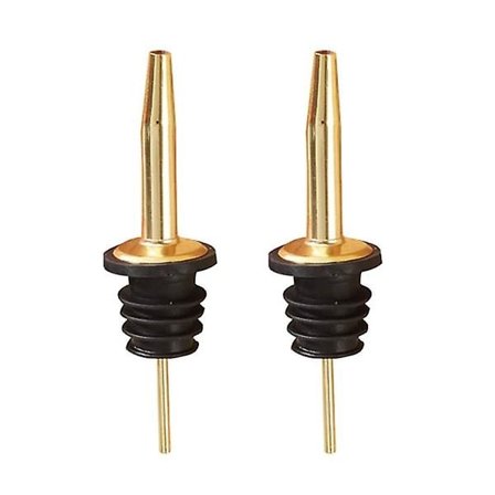 2-pack Hällpip med dropplock Flaskhalsdoseringspip i guld Guld