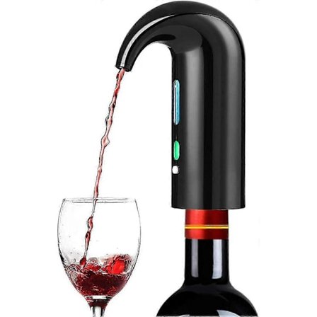 Automatisk vin dispenser elektrisk vinfilter lufter hellekanne dekanter med USB-lader Svart
