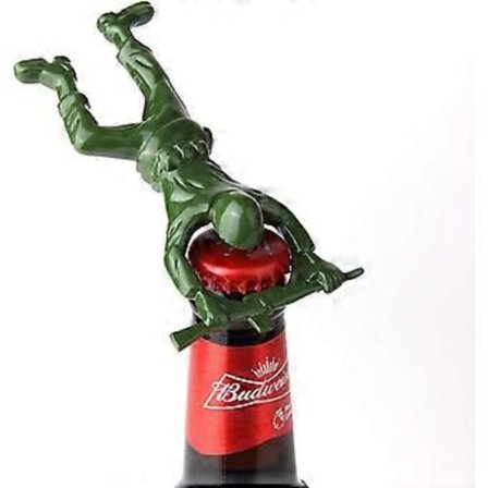 3D Army Man Flaskeåpner, Unik og Enkel Flaskeåpner for Øl og Drikke Grønn