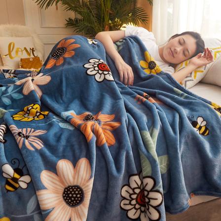 Cover kaksikäyttöinen flanellipeitto pehmopehmoinen kaksipuolinen sametti thermal SUNFLOWER 100*150cm
