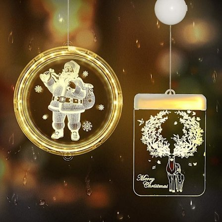 2 stk Julelys Udendørs Julepynt, Hængende 3D Juletræslygter, Juletræsgirlander Til Indendørs Udendørs Juletræ Soveværelse