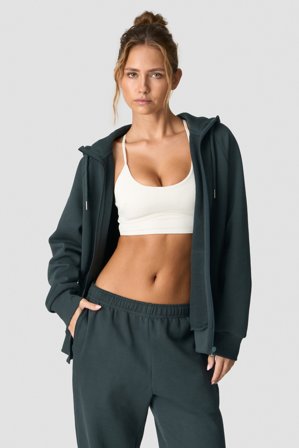 Everyday Zip Hoodie Wmn Dark Green
