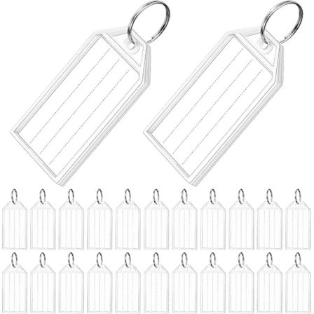 200 stk. robuste nøglemærker i plastik, hvide, vareidentifikatorer med splitring