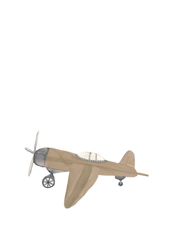 Wall Sticker - Retro Airplane Brown Beige That's Mine
