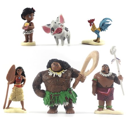 Kaka dekoration 6-12cm Moana husdjur gris tupp Maui dekoration 305g