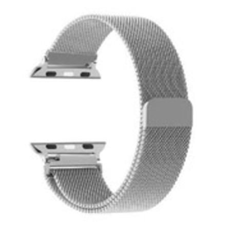 Milanese loop rem for Apple Watch band 44mm 40mm 45mm 49mm 41mm 38mm 42mm 44mm Armband iwatch Series 9 3 6 5 SE 7 8 Ultra 2 starlight - sølv silver 