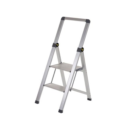 Slimline aluminium folding steps TUCK, 2 treads, H 450 mm