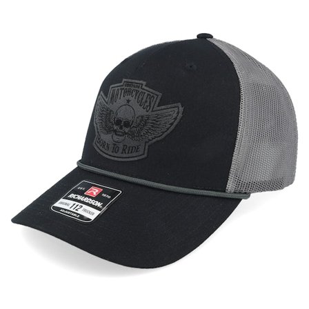 Born To Ride - Zwart trucker Cap - Custom Motorcycles Patch Black/Charcoal Rope Trucker @ Hatstore