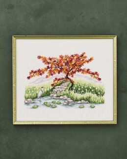 Broderipakke Bilde Orange Japanskt Tre Lin - Permin