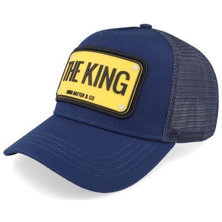 John Hatter & Co - Blå trucker Caps - The King Blue A-Frame Trucker @ Hatstore