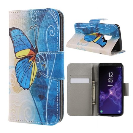 Butterfly läder Samsung Galaxy S9 fodral - Flerfärgad