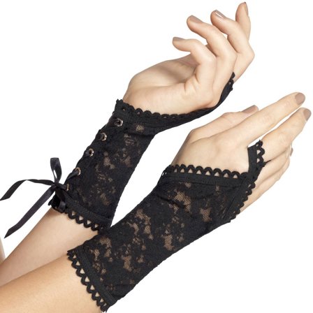 Fingerløse Sorte Blondehandsker