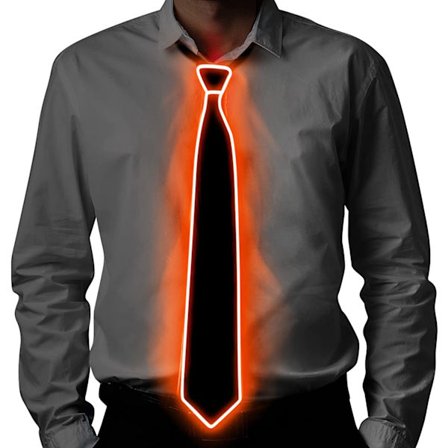 LED-ljus slips med strömkabel, 3 lägen fest slips (orange)