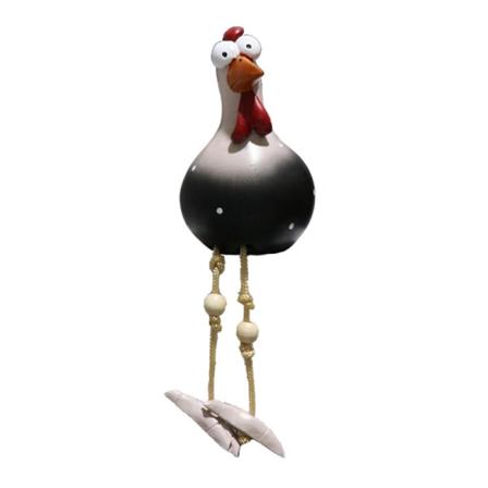Morsom kyllinggjerdedekor harpiksstatuer hjemmedekorasjoner Black