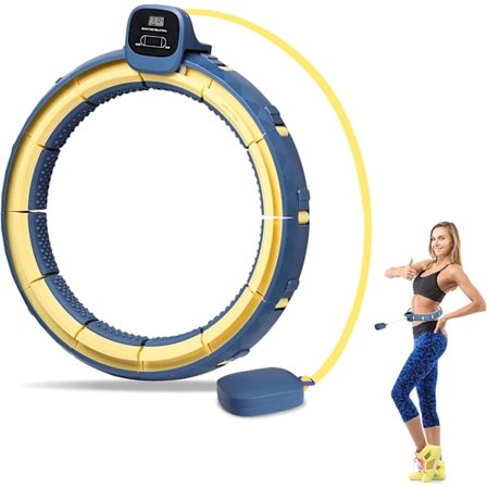 Vægtet Smart Hula Hoop Træningsmassage 2 i 1 Ikke-faldende Vægtet Fitness Hula Hoop med 16 Aftagelige Knuder Størrelse Justerbar