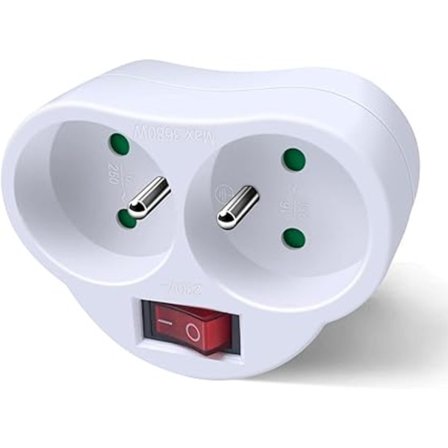 Elektriske stikkontakter med bryter, 2-i-1 strømbryter veggkontakt, ideell elektrisk veggkontakt for hjemmekontor soverom, 16A, 230V, hvit