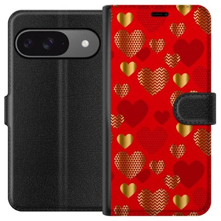 Yhteensopiva Lompakkokotelo Google Google Pixel 9 GoldenHearts