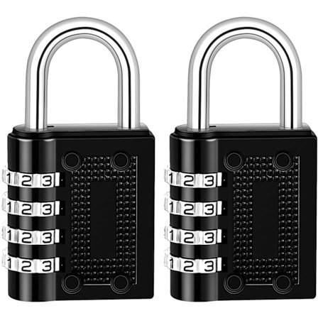 Pakke med 2 4-cifrede kodelåse, zinklegering skabslås kodelås, Co