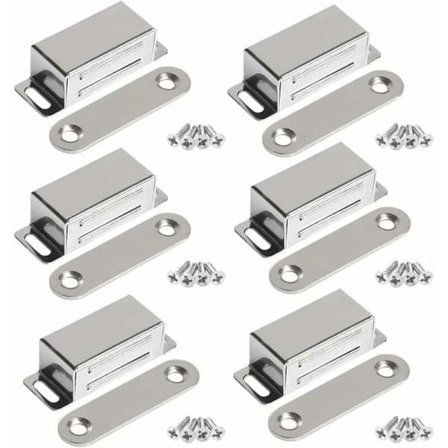 Magnetiske skapmagneter 10 kg Kraftig rustfritt stål skapmagnet Skapdørlåsmagnet (6 stk) (rustfrie stålskruer)