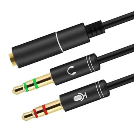 Hovedetelefon Mic Splitter 3,5 mm Jack Audio Mic Flettet Adapter Aux Hun til 2 Han PC Headset Mikrofon Kabel Kompatibel med Gaming Headset