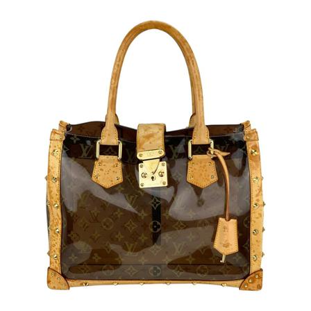 Louis Vuitton Vintage Louis Vuitton Monogram Vinyl Neo Cabas Ambre MM Transparent Tote Väska M92504 Pre owned brun, Dam Vintage Väskor, Dam, Storlek: 