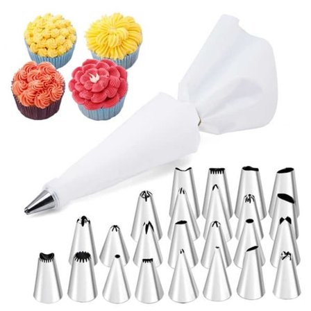 Tyllset – 24 st Spritstyllar, Spritspåse Koppling – Cake Tool_qq