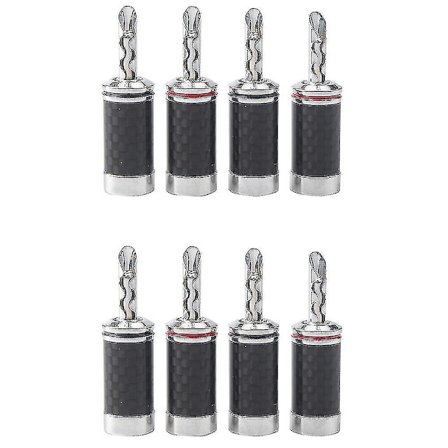 8 stk. bananplugs Hi-end Hifi Diy kulfiber kobberbelagt