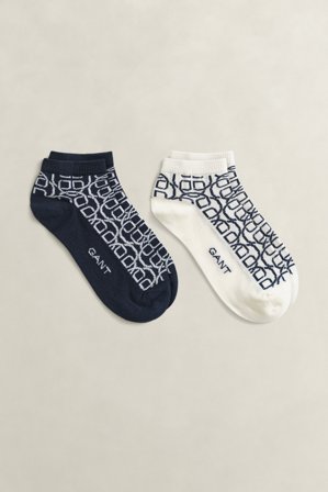 GANT Damen 2er-Pack Monogram Socken (36-38) Marineblau