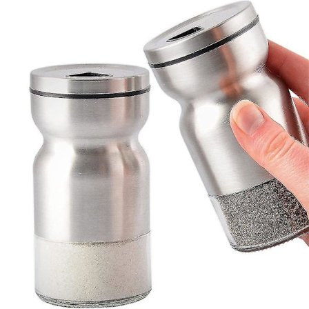 Glas Salt- og Peberkrydderisæt med Justerbare Hældningshuller - Rustfrit Stål Saltkrydderi og Peberkrydderi