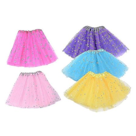 5 kpl Tyttöjen Balettihame Tyllihame Sifonki Balettitanssi Harjoitushame Kietoutuva Hame Lapsille (vaaleanpunainen + keltainen + vaaleansininen + 