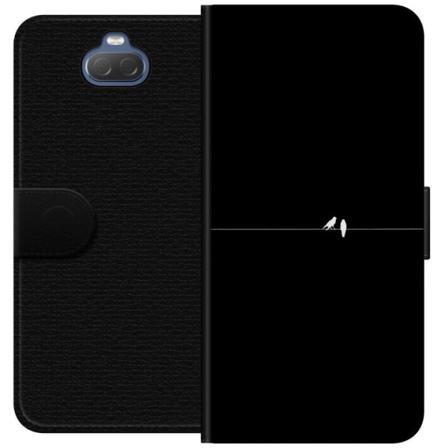 Sony Xperia 10 Lommeboketui Minimalistiske fugler svart