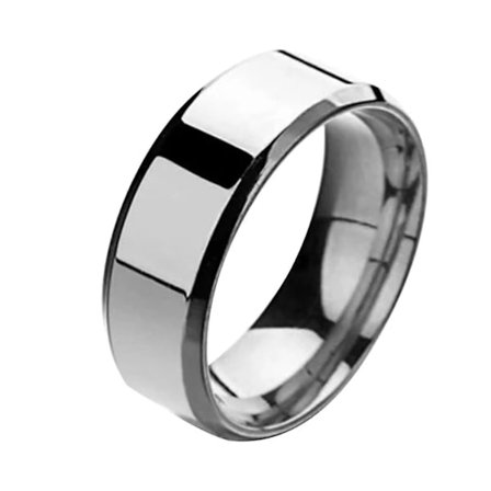 1 st Ring Unisex Rostfritt Stål Spegel Lätt Fingerring För Bröllop Silver Silver US 11