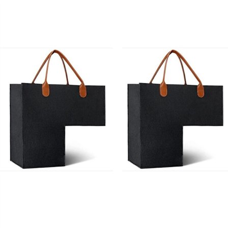 2 st trappkorgar med läderhandtag för 16 tums mattrappa arrangör, hopfällbar filt korg, svart