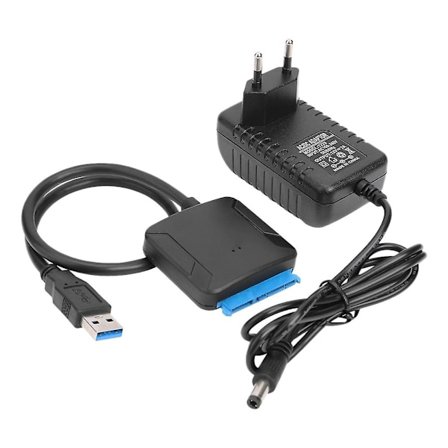 USB til SATA Datakabel, 2.5/3.5 Tommer USB3.0 Enkel Stasjon Kabel SATA Harddisk Adapterkabel (EU-kontakt)
