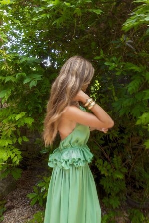 NA-KD - Crop top med rysjer - Sommerklær - Grønn - EU 36