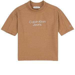 Kids - Calvin Klein Jeans Branded T-Shirt Timeless Camel 14 Years - Tops - 14 years - Brown