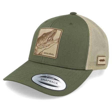Skillfish - Grønn trucker Caps - Grisjävel Laser Retro Mossgreen/Khaki Trucker @ Hatstore