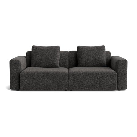 Como XL 2-Sitzer-Sofa in Genesis Anthrazit, schlichtes Design, inklusive zwei bequemen Rückenkissen für optimalen Sitzkomfort, Höhe 83cm