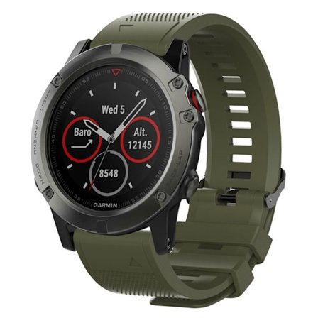 Garmin Forerunner 935 / Fenix ​​5/5 Plus Silikon Klokkereim - Army Grønn