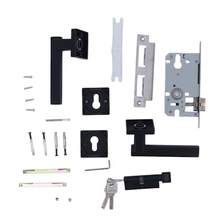 Hjemme inngangsdør lås håndtaksett Universal delt dør lås stille innendørs soverom dør håndtak lås matt svart