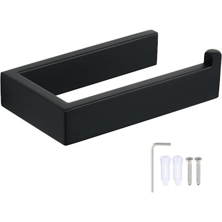 Vægmonteret toiletpapirholder, matsort toiletpapir