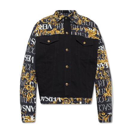 Versace Jeans Couture Denim jacket , Zwart , Heren , Maat: M