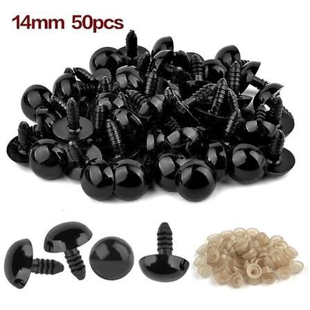 50/100stk 5-20mm Sorte Plastik Sikkerhedsøjne til Legetøj Amigurumi DIY Kit Håndværk Teddy Bear Legetøj Øje til Dukke Dekoration Tilbehør 14mm-50pcs