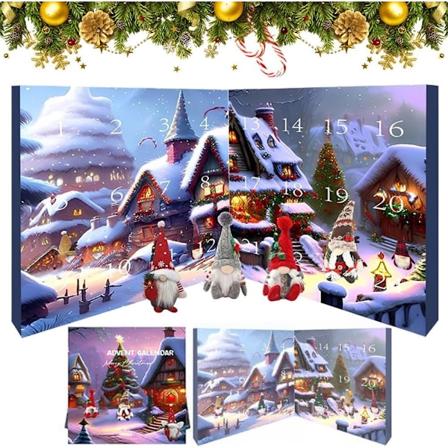 2024 Santa Claus Adventskalender, 24-dagers adventskalender med samleobjekt Santa Claus-dukke, juleplysj Elf Blind Box- Perfet