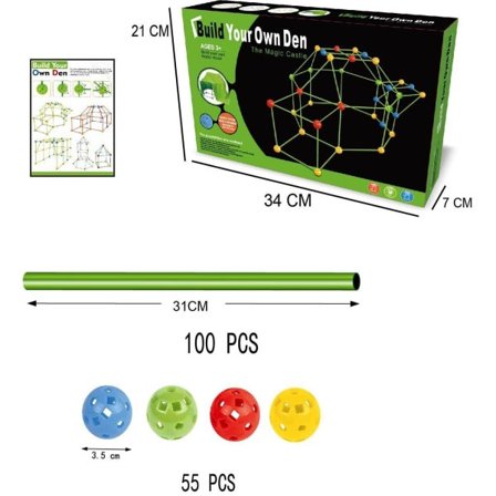 Present leksaker fort building kit DIY bygga lekstuga inomhus byggstenar byggnad set för barn
