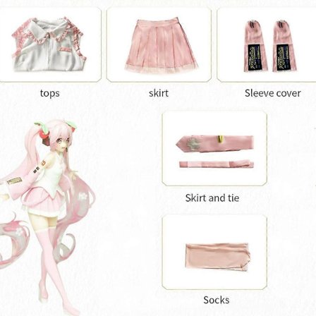 2024 Pink Miku Cosplay Kostume Performance Kostume Cos Kostume Hatsune Miku Regular C Kostume Paryk Cosplay Piger Forår Sakura Kirsebær Miku 5 stk
