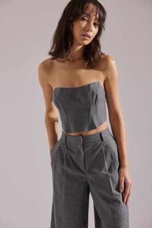 Stephsa x NA-KD Haut façon corset - Haut tube - Gris - EU 44
